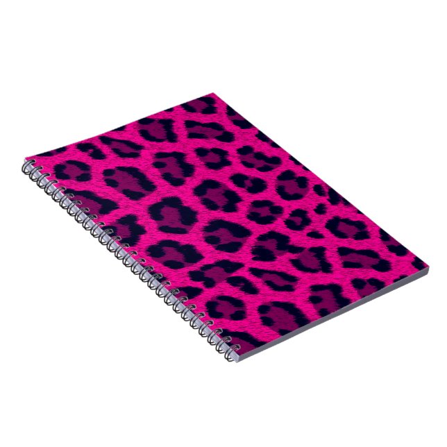 Cuaderno Patrón animal de impresión de leopardo rosa calien (Lado Derecho)