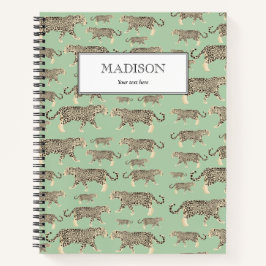 Cuaderno Patrón animal Jaguar de la jungla personalizada