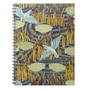 Cuaderno Patrón Antiguo de Naturaleza de Ave y Pantano Art 