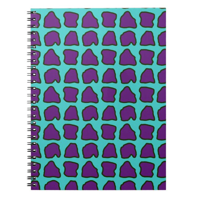 Cuaderno Patrón Aqua Blue Purple Giraffe Spots (Frente)