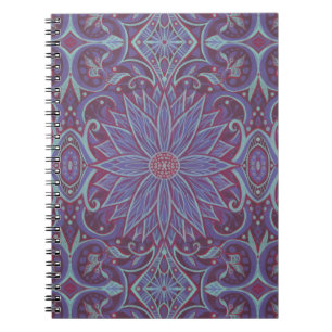 Cuaderno Patrón arabesco floral "Lavender lotus"