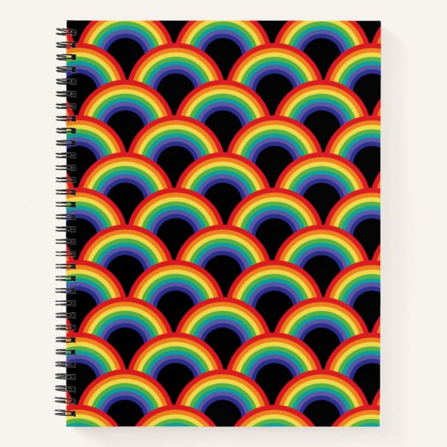 Cuaderno Patrón arcoiris colorido (Anverso)