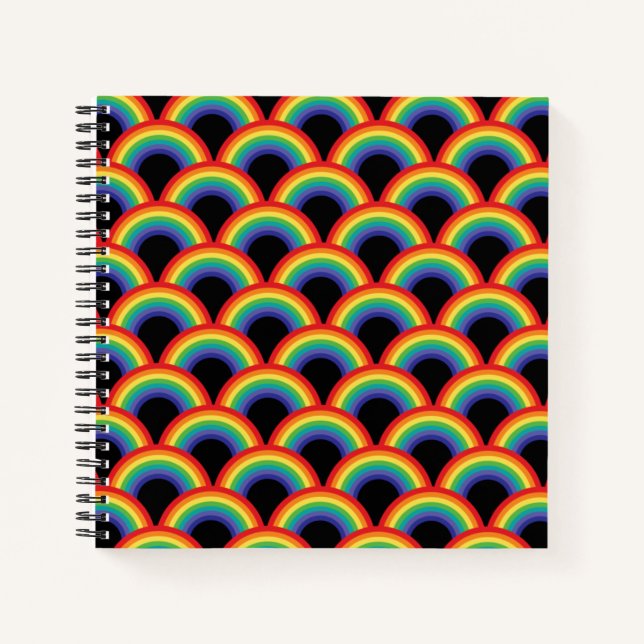 Cuaderno Patrón arcoiris colorido (Anverso)