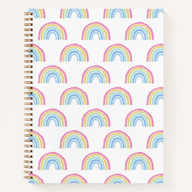 Cuaderno Patrón arcoiris pastel (Anverso)