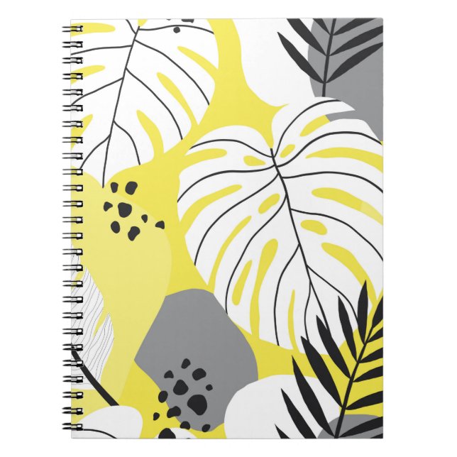 Cuaderno Patrón armonioso y abstracto con amigo tropical (Frente)