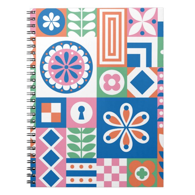 Cuaderno Patrón Art Decó Clásico Sin Señales. Estilo geomét (Frente)