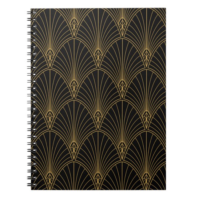Cuaderno Patrón Art Decó Clásico Sin Señales. Estilo geomét (Frente)