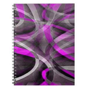Cuaderno Patrón Artístico Retro Magenta y Gris de los Ochen