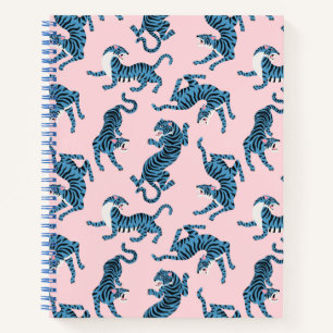 Cuaderno Patrón asiático del tigre azul