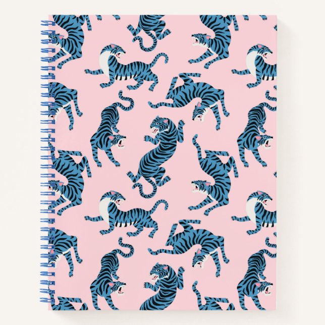 Cuaderno Patrón asiático del tigre azul (Anverso)