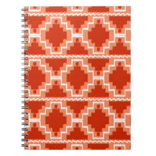 Cuaderno Patrón Aztec Ikat - Arroz, Naranja y blanco