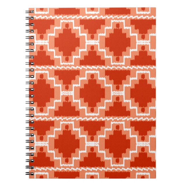Cuaderno Patrón Aztec Ikat - Arroz, Naranja y blanco (Frente)