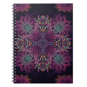 Cuaderno Patrón azteca geométrico, vintage sin costuras.