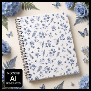 Cuaderno Patrón Azul Chinoseirie Toile de jouy Francesa