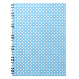 Cuaderno patrón azul con puntos de polka blanco