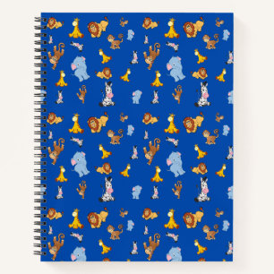 Cuaderno patrón azul de animal de safari cute - Giraffe,