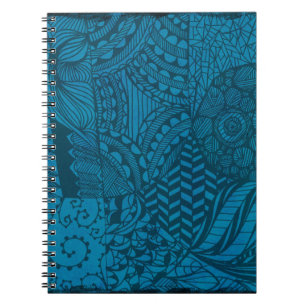 Cuaderno Patrón azul de arte abstracto