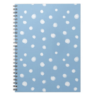 Cuaderno Patrón azul de copos de nieve de color de agua