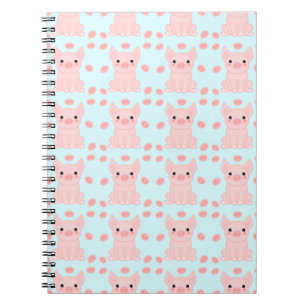 Cuaderno Patrón azul de gancho rosado