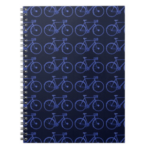 Cuaderno Patrón azul de las bicicletas