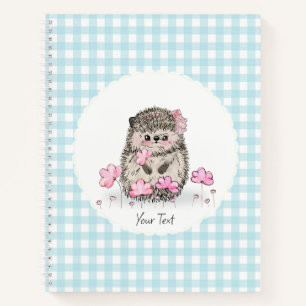 Cuaderno Patrón azul de las flores de seda