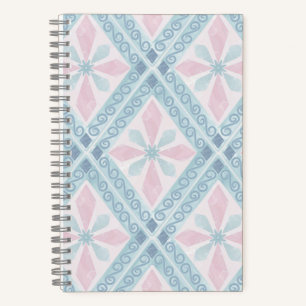 Cuaderno patrón azul en forma de diamante