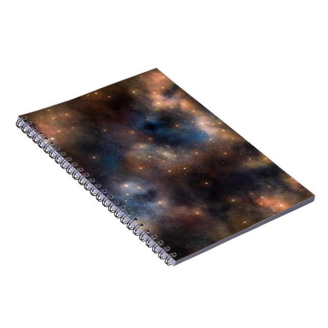 Cuaderno Patrón azul negro de la galaxia espacial de estrel (Lado Derecho)