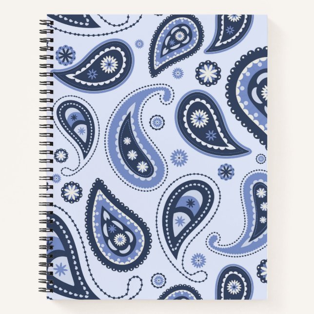 Cuaderno Patrón azul paisley (Anverso)
