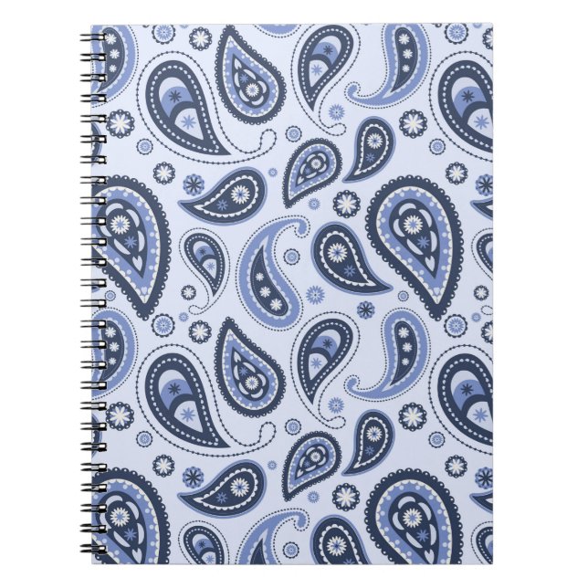 Cuaderno Patrón azul paisley (Frente)