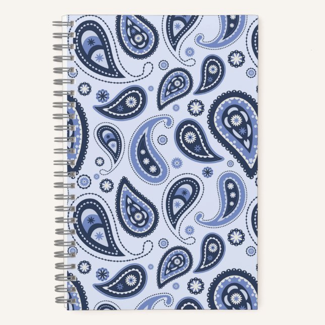 Cuaderno Patrón azul paisley (Anverso)