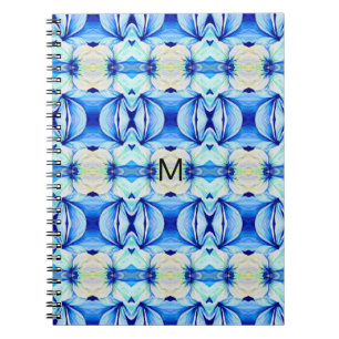 Cuaderno Patrón azul persa con formas geométricas