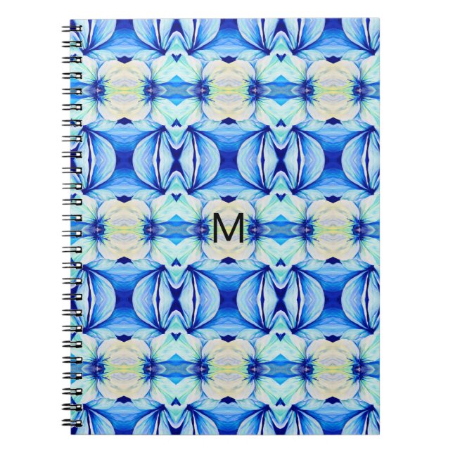 Cuaderno Patrón azul persa con formas geométricas (Frente)