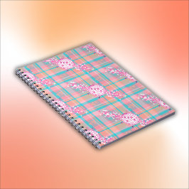 Cuaderno Patrón azul, rosa y rosa |