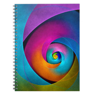 Cuaderno Patrón azul rosado del arte del resumen floral mod