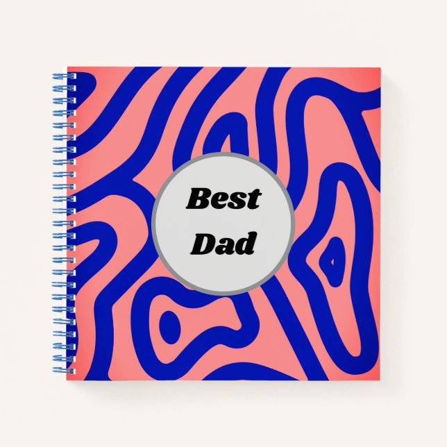 Cuaderno Patrón azul y rosa sobre un fondo rosa (Anverso)