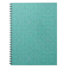 Cuaderno patrón azul y verde abstracto