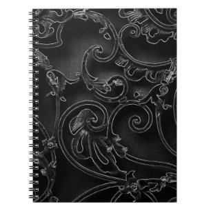 Cuaderno Patrón barroco gótico negro