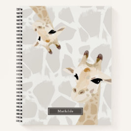 Cuaderno Patrón Beige de dos jirafas