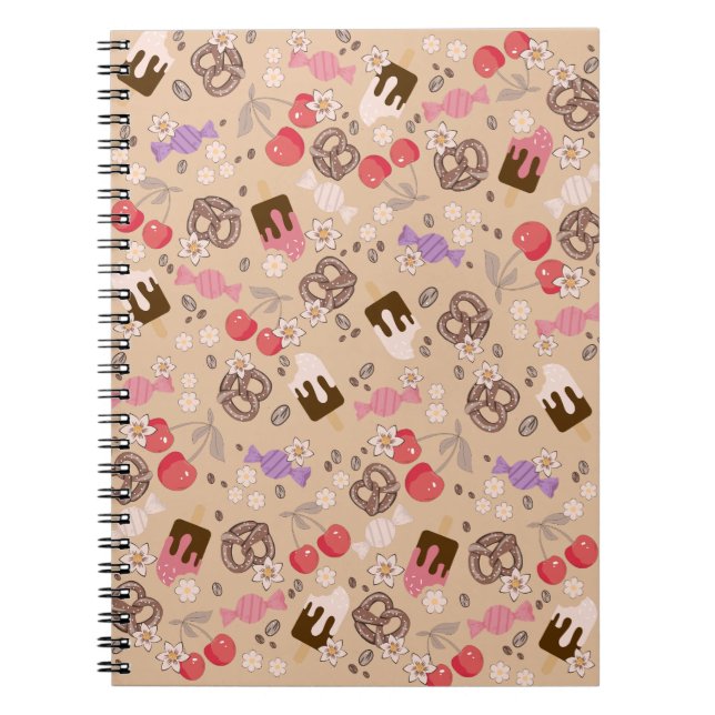 Cuaderno Patrón Beige de los tratamientos dulces y salados (Frente)