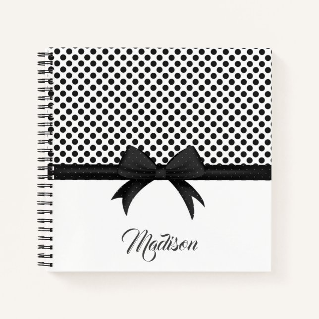 Cuaderno Patrón Black Bow and Dots (Anverso)