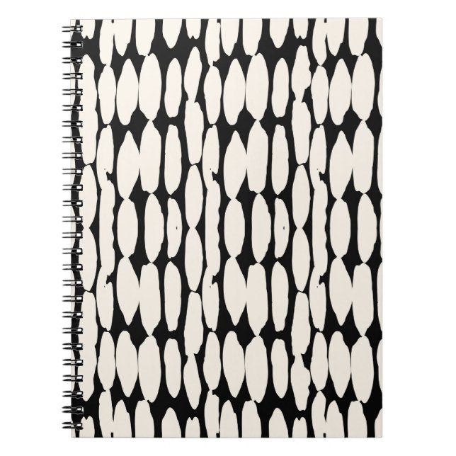 Cuaderno Patrón blanco de puntos negros. círculo shibori si (Frente)