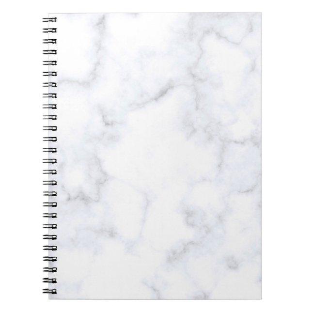 Cuaderno Patrón blanco de textura de mármol (Frente)