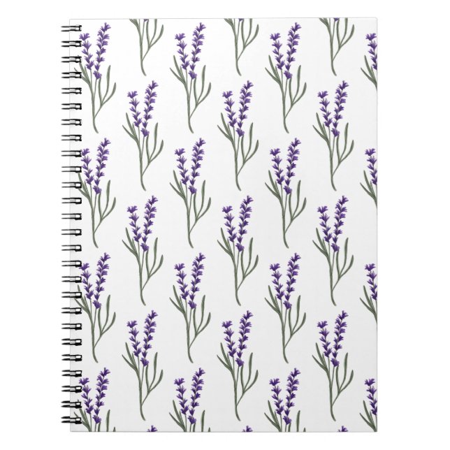 Cuaderno Patrón blanco del portátil Lavender (Frente)