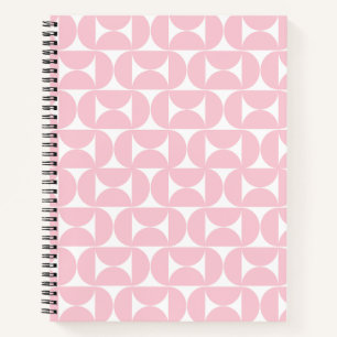 Cuaderno Patrón Blanco Y Rosa Del Bebé Moderno De Mediados 