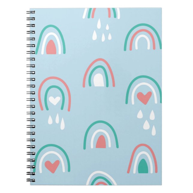 Cuaderno Patrón bohemio continuo dibujado a mano con arcoír (Frente)