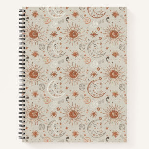 Cuaderno Patrón Boho de Sol y Luna