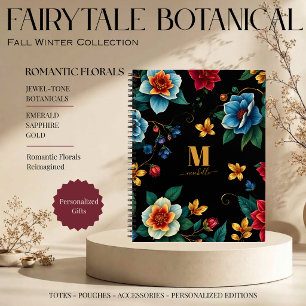 Cuaderno Patrón Botánico de Cuento de Hadas con Letra Inici