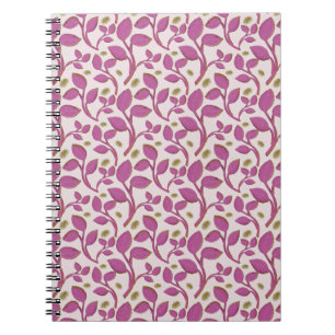 Cuaderno Patrón Botánico de Enredadera Rosa   Floral Elegan