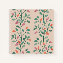 Cuaderno Patrón Botánico de Hoja con Estilo Elegante