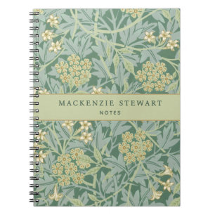 Cuaderno Patrón botánico de jazmín verde